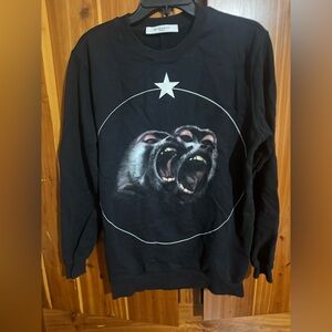 Givenchy Black Crewneck Sweatshirt  Monkey Brothers white star